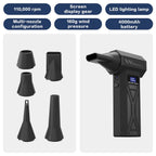 Cordless air blower with LED light