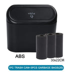 Hanging car bin with lid